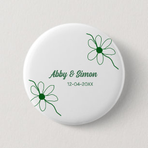 The perfect match add couple name date texture yea 6 cm round badge