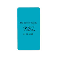 The perfect match couple name letter date blue sim