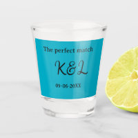 The perfect match couple name letter date blue sim