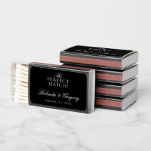 The Perfect Match Custom Wedding Favors Black