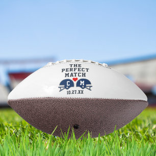 The Perfect Match Football Wedding Monogram