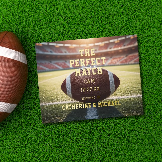 The Perfect Match Football Wedding Sports Lovers Guest Book (Creator Uploaded)