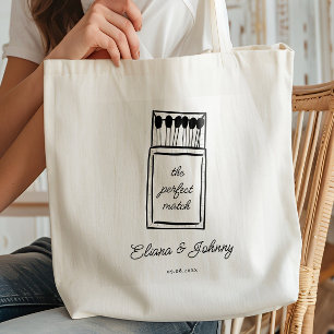 The Perfect Match Matchbook Wedding Welcome Tote Bag