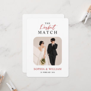 The Perfect Match   Modern Wedding Invitation