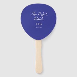 The perfect match royal blue luxury add couple nam hand fan