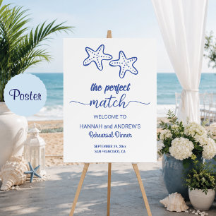 The Perfect Match Starfish Rehearsal Dinner Poster