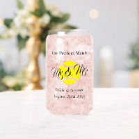 The perfect match tennis theme wedding can glasses