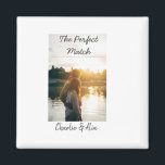 The perfect match wedding couple photo modern add  magnet<br><div class="desc">Design for couple love</div>