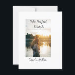 The perfect match wedding couple photo modern add  postcard<br><div class="desc">Design for couple love</div>