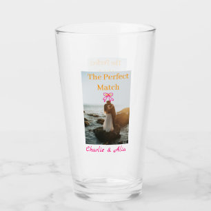 The perfect match wedding couple photo retro pink  glass