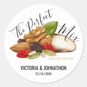 The Perfect Mix Fruit Nut Thank You Wedding Trail Classic Round Sticker