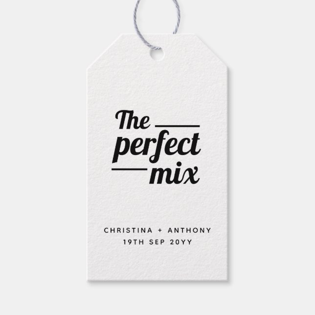 The Perfect Mix Kraft Wedding Snack Favour Tag  (Front)