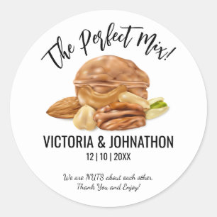 The Perfect Mix Nuts Thank You   Wedding Treat Classic Round Sticker