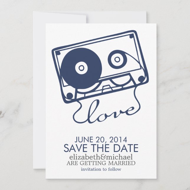 The Perfect Mix Wedding Save the Date {navy blue} (Front)