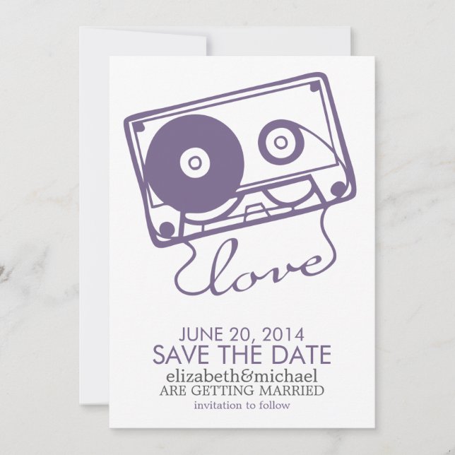 The Perfect Mix Wedding Save the Date {purple} (Front)