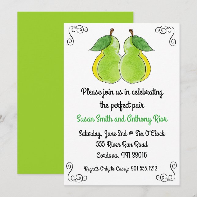 The Perfect Pair Bridal Shower Invitation (Front/Back)