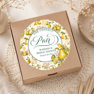 The Perfect Pair Cottagecore Bridal Shower Classic Round Sticker