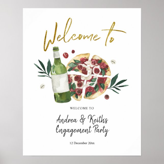 The Perfect Pair Pizza and Beer Welcome Sign (Front)