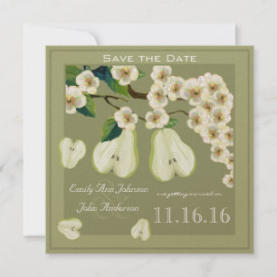 The Perfect Pear Blooming Branch Save the Date Invitation