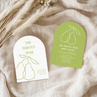 The Perfect Pear Hand Drawn Bridal Shower Invitation