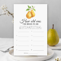 The perfect pear How old was the bride to be game