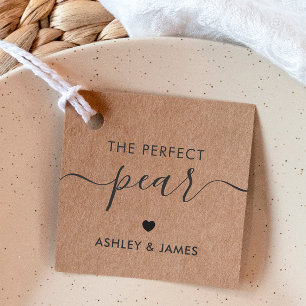 The Perfect Pear Tag, Wedding Gift Tag, Kraft Favour Tags