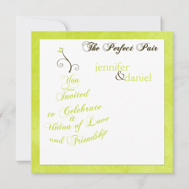 The Perfect "Pear" Wedding Invitation (Front)