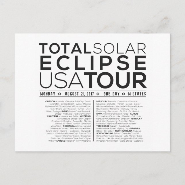 The Perfect Postcard for the Total Solar Eclipse! (Front)
