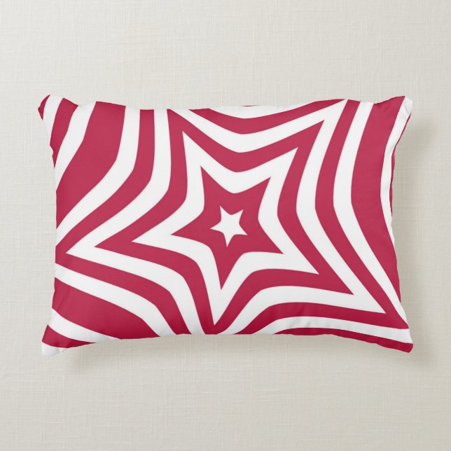 The perfect red and white star personalise design decorative cushion (Front)