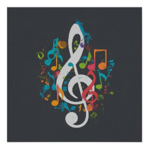 The Perfect Score: Royalty-Free Clef & Music Notes Poster