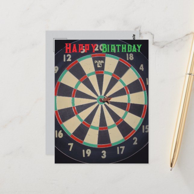 The Perfect Shot: Bullseye On The Dartboard, Postcard (Front/Back In Situ)
