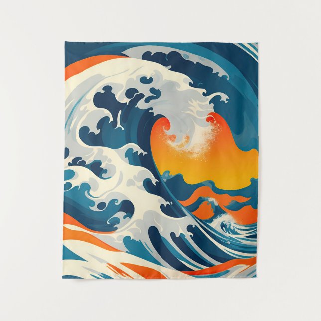 The Perfect Vintage Japanese Wave Tapestry (Front)