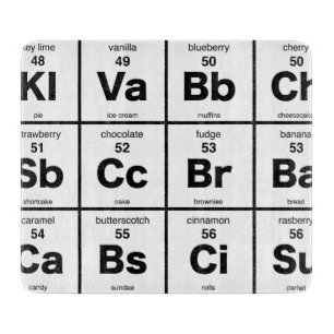 The Periodic Table of Desserts Cutting Board