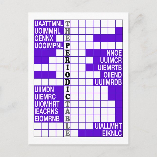 The Periodic Table Word Scramble Postcard (Front)