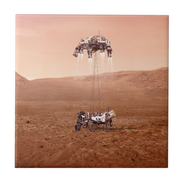 The Perseverance Rover Landing Safely On Mars. Tile (Front)