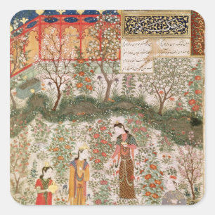 The Persian Prince Humay Meeting the Chinese Square Sticker