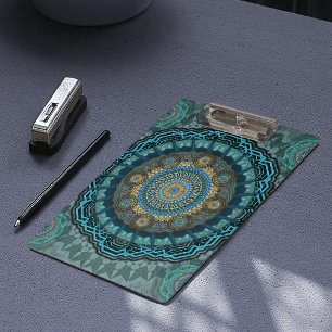 The Persian's gyrate psychedelic eyes' mandala Clipboard