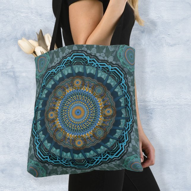 The Persian's gyrate psychedelic eyes' mandala  Tote Bag (Creator Uploaded)