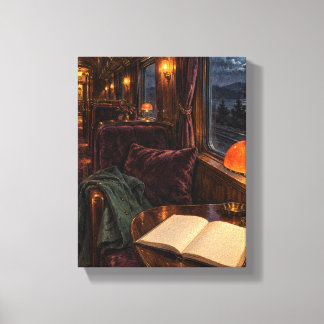 The Persimmon Reading Carriage - Vintage Train Int Canvas Print