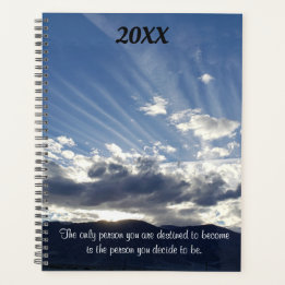 The Person You Decide to Be Striped Clouds Sunset Planner