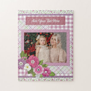 The Personalized Picture Frame with Custom Text  Jigsaw Puzzle