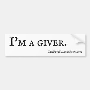 The Pete Kaliner Show "I'm a giver" sticker