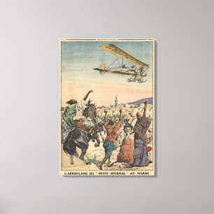 The 'Petit Journal' aeroplane flying over Canvas Print