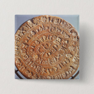 The Phaistos Disc, with unknown significance 15 Cm Square Badge