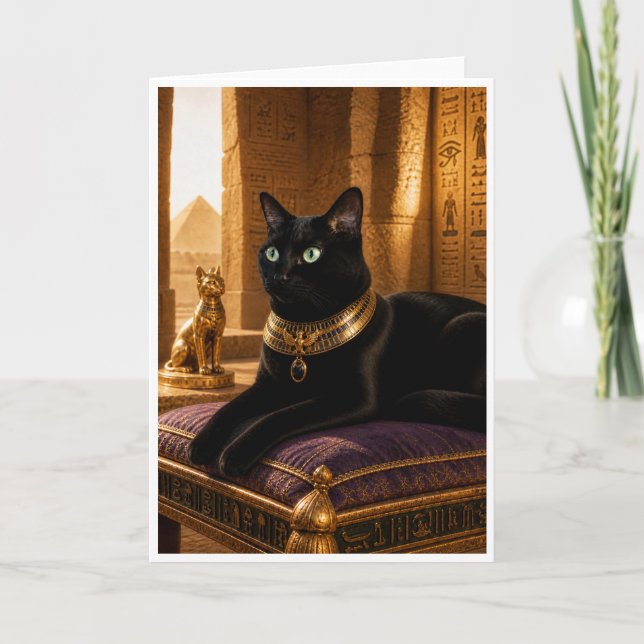 The Pharaoh’s Black Cat Card (Front)