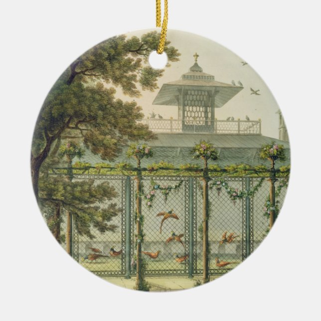 The Pheasantry, engraved by Joseph Constantine Sta Ceramic Tree Decoration (Front)