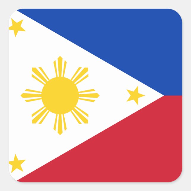 The Philippines Flag Square Sticker (Front)