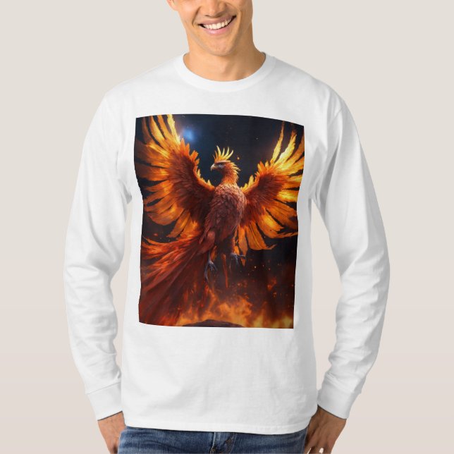 The Phoenix Emerging from the Fire with a Galaxy,  T-Shirt (Front)