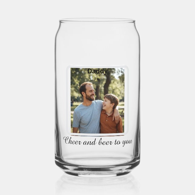 The Photo Message For Him Personalized dad's day Can Glass (Front)