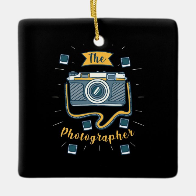 The Photographer Ceramic Ornament (Front)